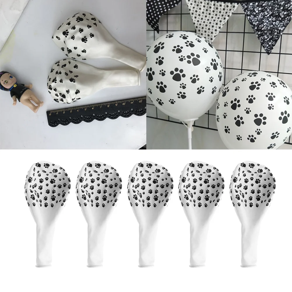 

Latex Balloons, 12pcs Paw Party Balloons Paw Latex Balloons for Weddings Birthdays Shower Party ( Black+ White )