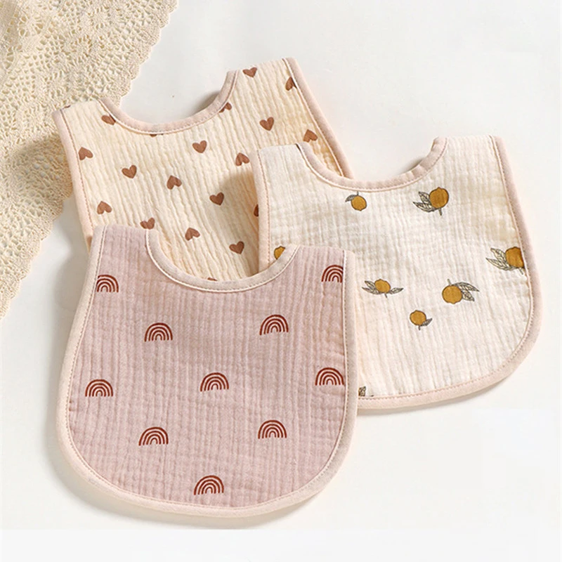 Cotton Gause Baby Bibs Cute Color Infant Bib Newborn Burp Cloths