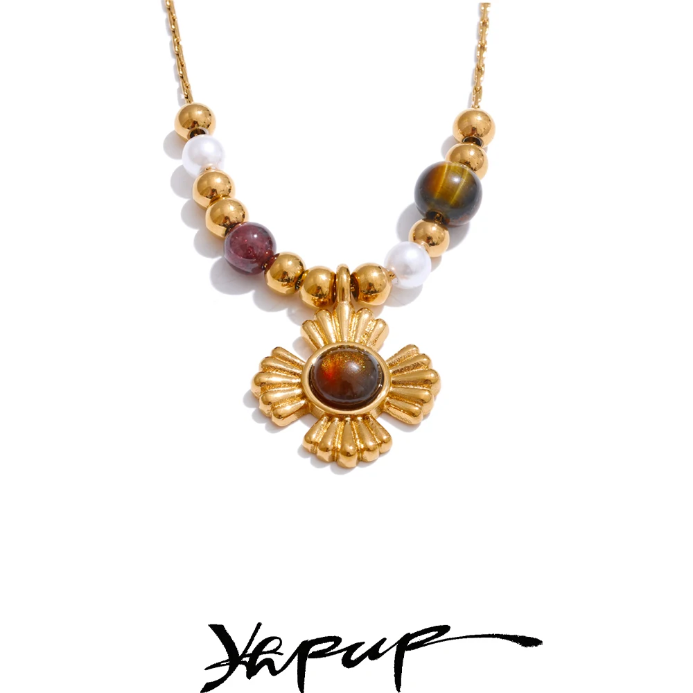 Yhpup Jewelry Necklace PVD Gold Women