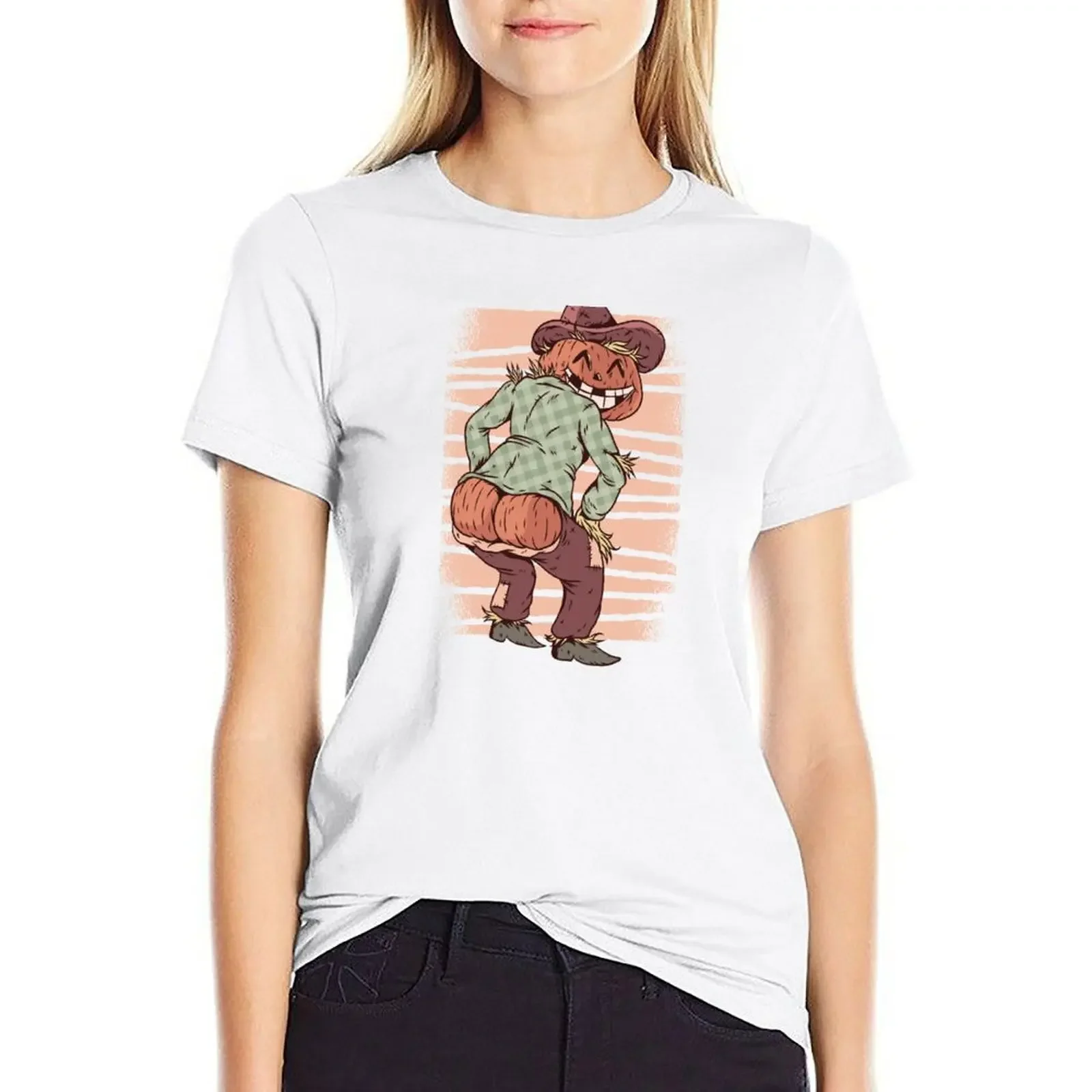 

Naughty Pumpkin Head T-shirt plus size tops hippie clothes tops for Women