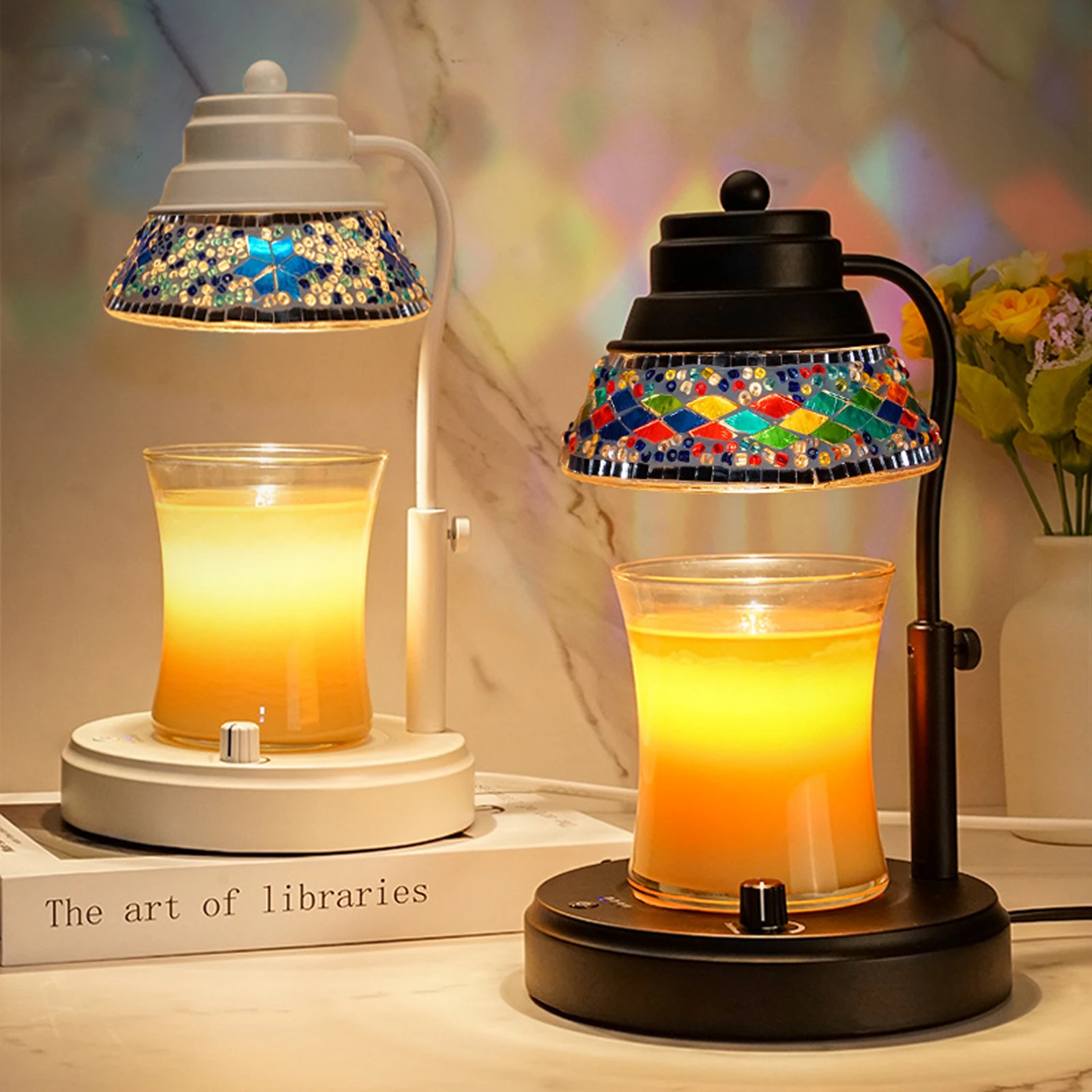 Gecuyobi Candle Warmer Lamp With Timer & Dimmable Light - No Flame, Fits All Jar Candles, Includes 2 Bulbs (Bronze) - View #6