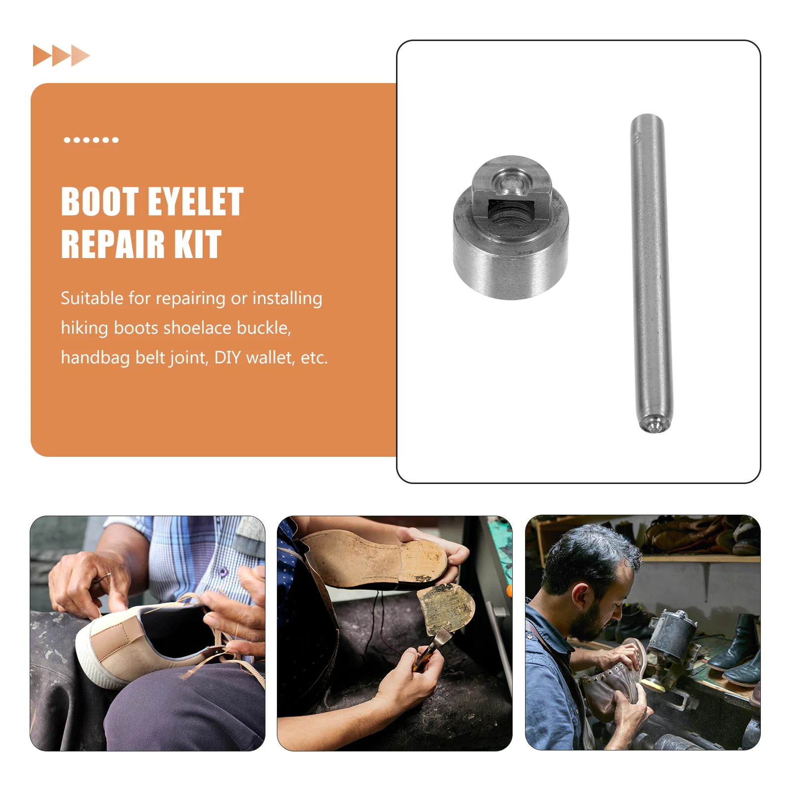 Premium Boot Eyelet Repair Kit Durable Shoelace Buckles Installation Tool for Shoes Repair and DIY Projects