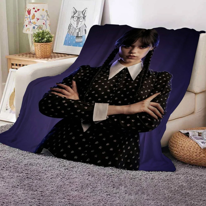 

Throw Blankets Wednesday Addams Sofa Summer Blanket Bed Decorative Nordic Shaggy Couch Custom Cute Boho Kawaii Hairy Nap Winter