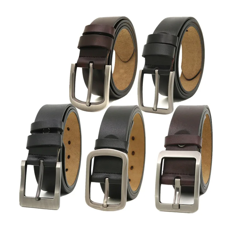 

Man Belt Designer Belts for Men Vintage High Quality Spilt Genuine Leather Pin Buckle Waist Strap Belt for Jeans