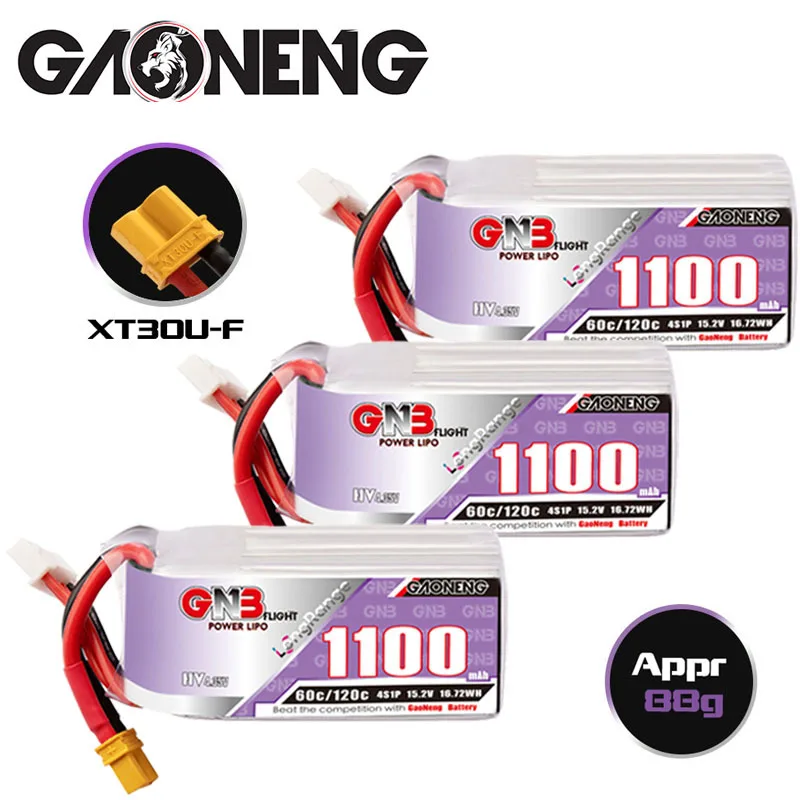 

Аккумулятор GNB 4s 15,2 в 1100 мАч 60c/120c Lipo для радиоуправляемого вертолета квадрокоптера FPV гоночного дрона запасные части HV 15,2 В батарея для дрона