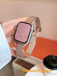 Elegant Magnetic Buckle Wheat Ear Pattern Metal Watch Strap for 49mm Ultra 2 1 (14 wheat Rose Gold)