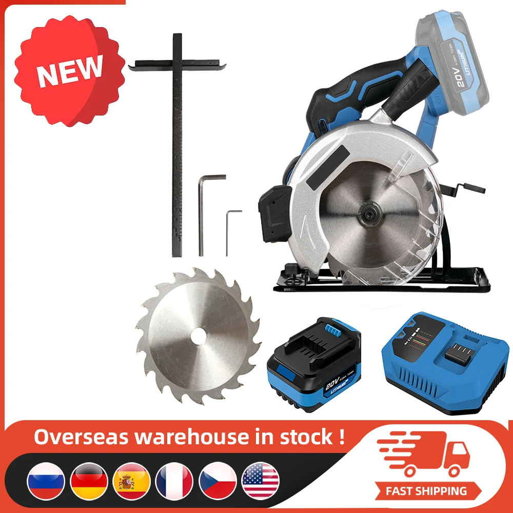 

Geevorks Electric Circular Saw 165mm Multifunctional Cutting Machine 0-45° Adjustable Cutting Angle Laser Adjustable Base Plate