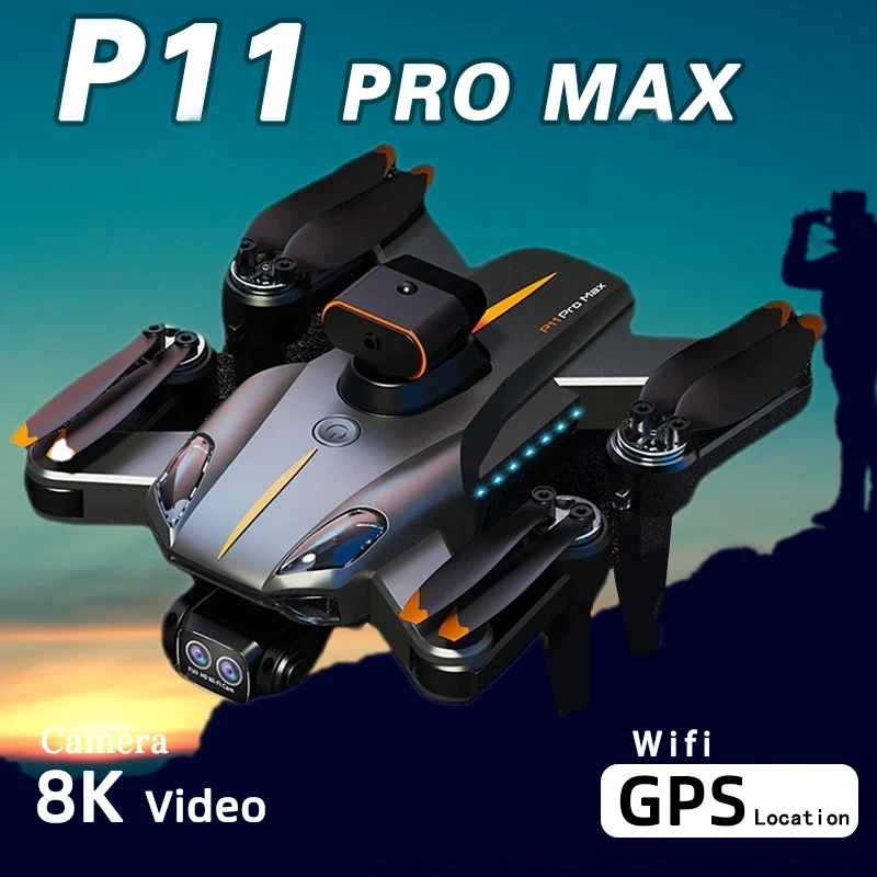P11s Drone Brushless Motor Dual 8K ESC Professional WIFI FPV Obstacle Avoidance Four-Axis Folding Rc Quadcopter Toys drone quadcopter