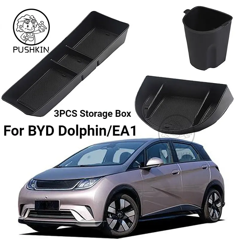 Car Storage Box For BYD Dolphin Central Control Storage Sundries Box Byd EA1 Cup Holder Rear Screen Storage Box Accessories