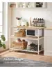 VASAGLE Kitchen Island with 3 Shelves, 47.2 Inches Width Kitchen Shelf with Large Worktop, Stable Steel Structure, Industrial 4