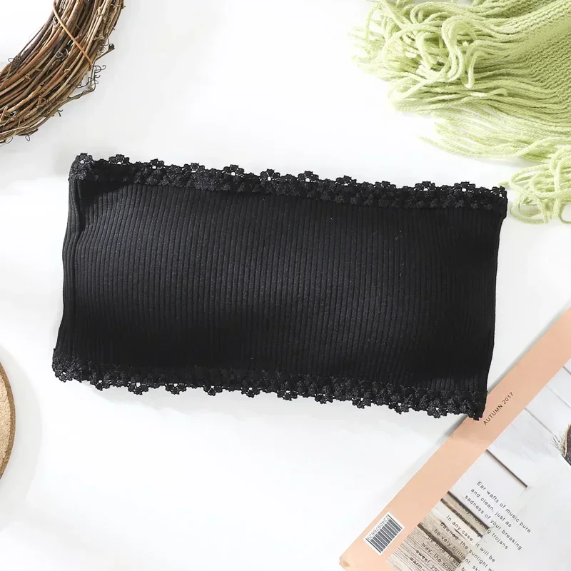 Sweet Lace Strapless Bra Non-slip Camisole for Girls Soft Invisible Beautiful Back Shockproof Vest Lingerie Versatile Underwear