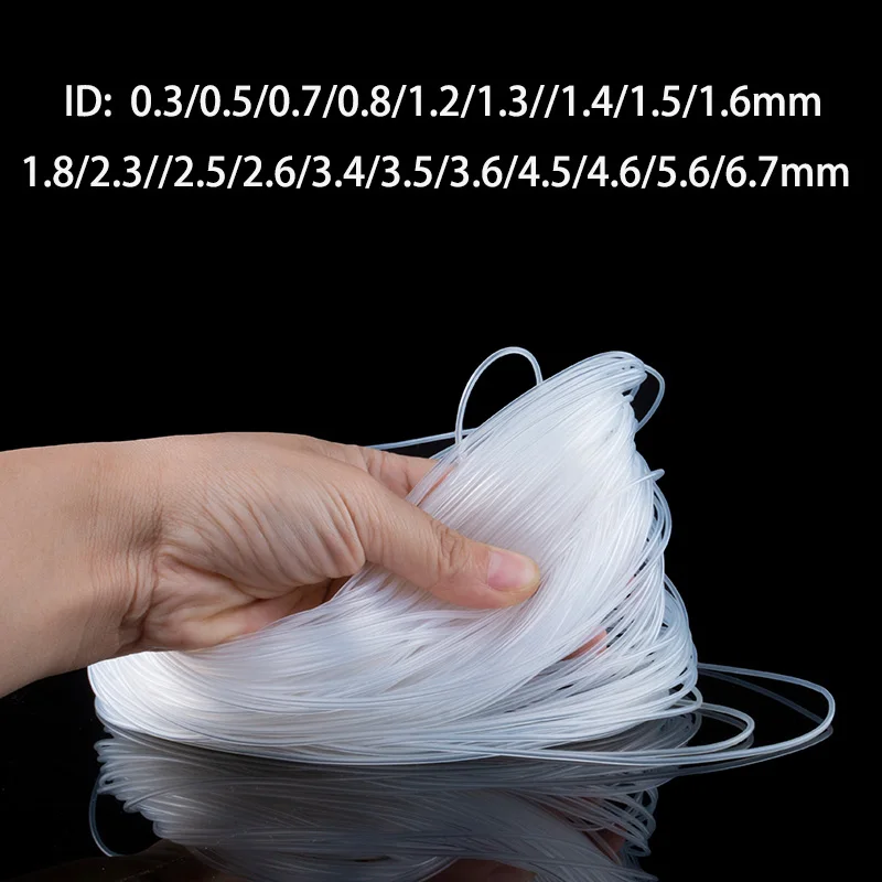10Meter Transparent Silicone Hose Tube Small Capillary ID 0.3 0.5 0.8 1.2 1.5 1.8 2 2.5 3 4 5 6mm Food Grade Clear Pipe Flexible