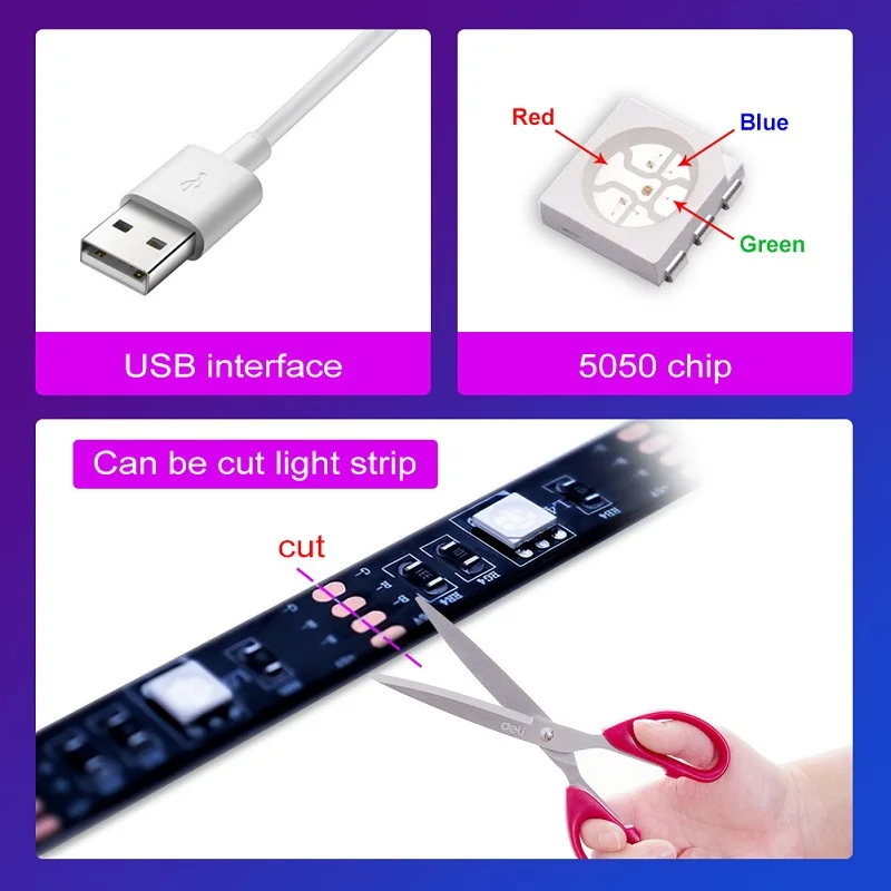 USB-LED strip RGB 5050 Bluetooth App controlling options – Inventix