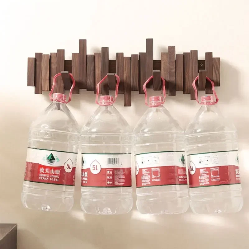 Wooden Clothing Hangers Wall Coat Rack Holder with Hooks Foldable Clothes Coat Hat Shelves Living Room Space Saving Furniture