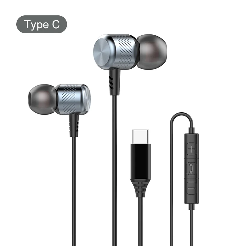 Dolby Sound USB-C Wired Earbuds with In-Ear Mic and 3.5mm Adapter