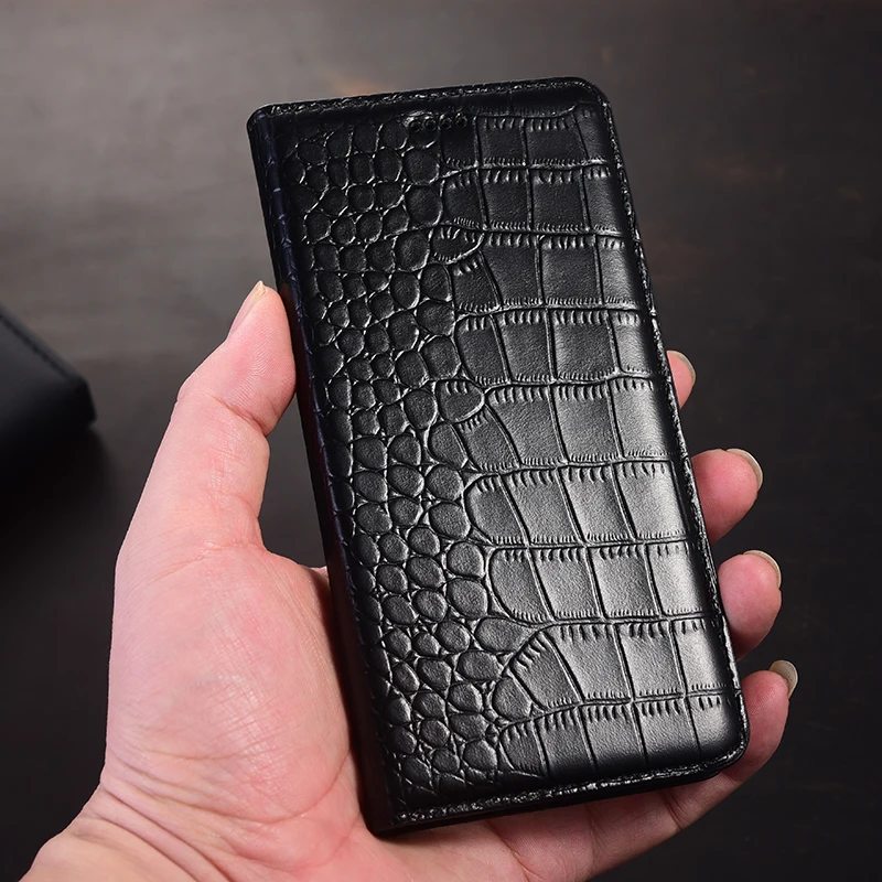 Genuine Leather Magnetic Wallet Cover