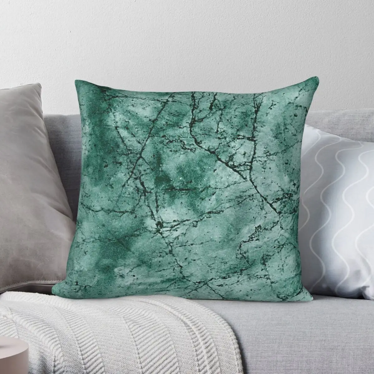 

Design En Marbre Elegant Vert Artsy Square Pillowcase Polyester Linen Velvet Creative Zip Decor Pillow Case Home Cushion Cover