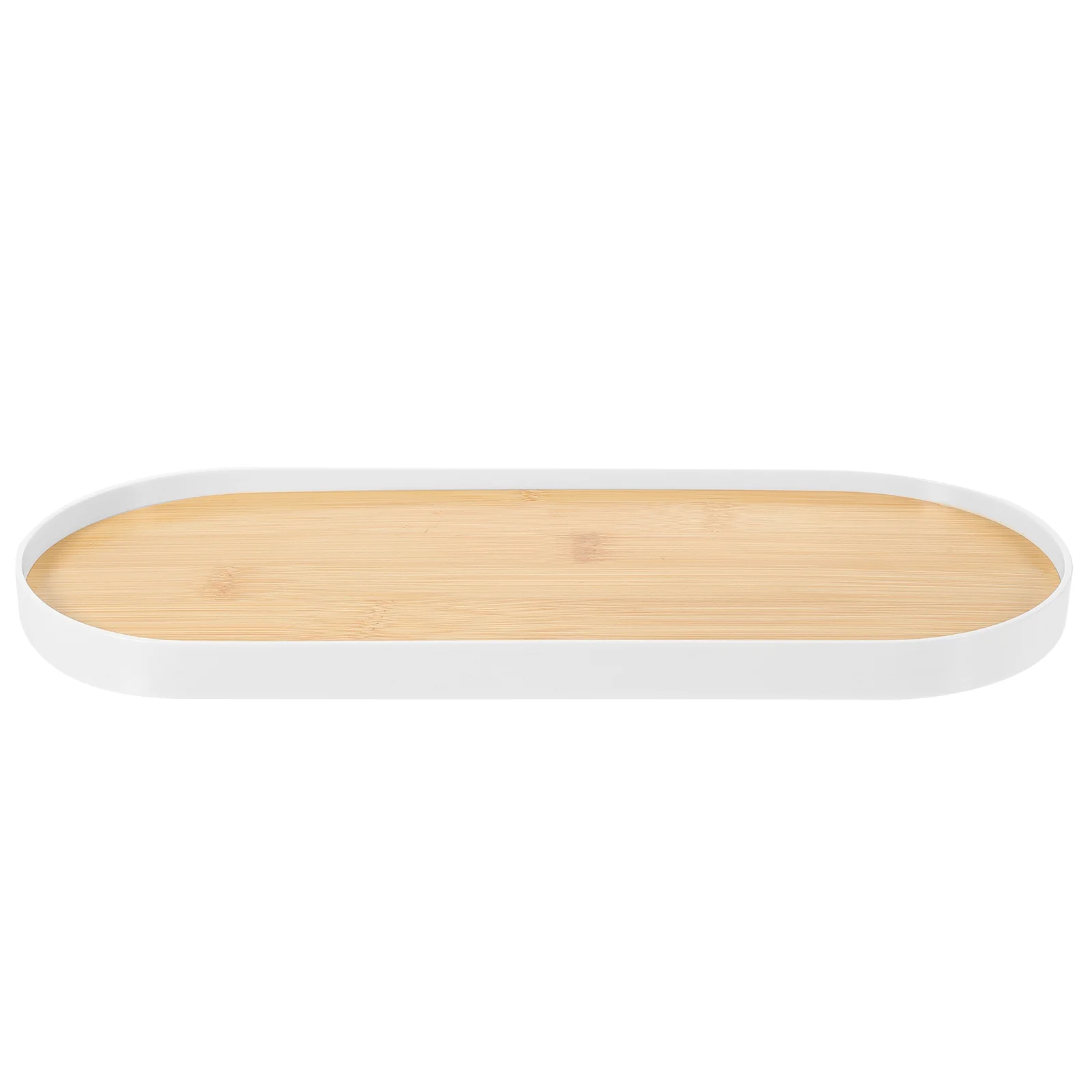 

Cosmetics Tray Skincare Jewelry Storage Tray Oval Bamboo Perfume Display Tray