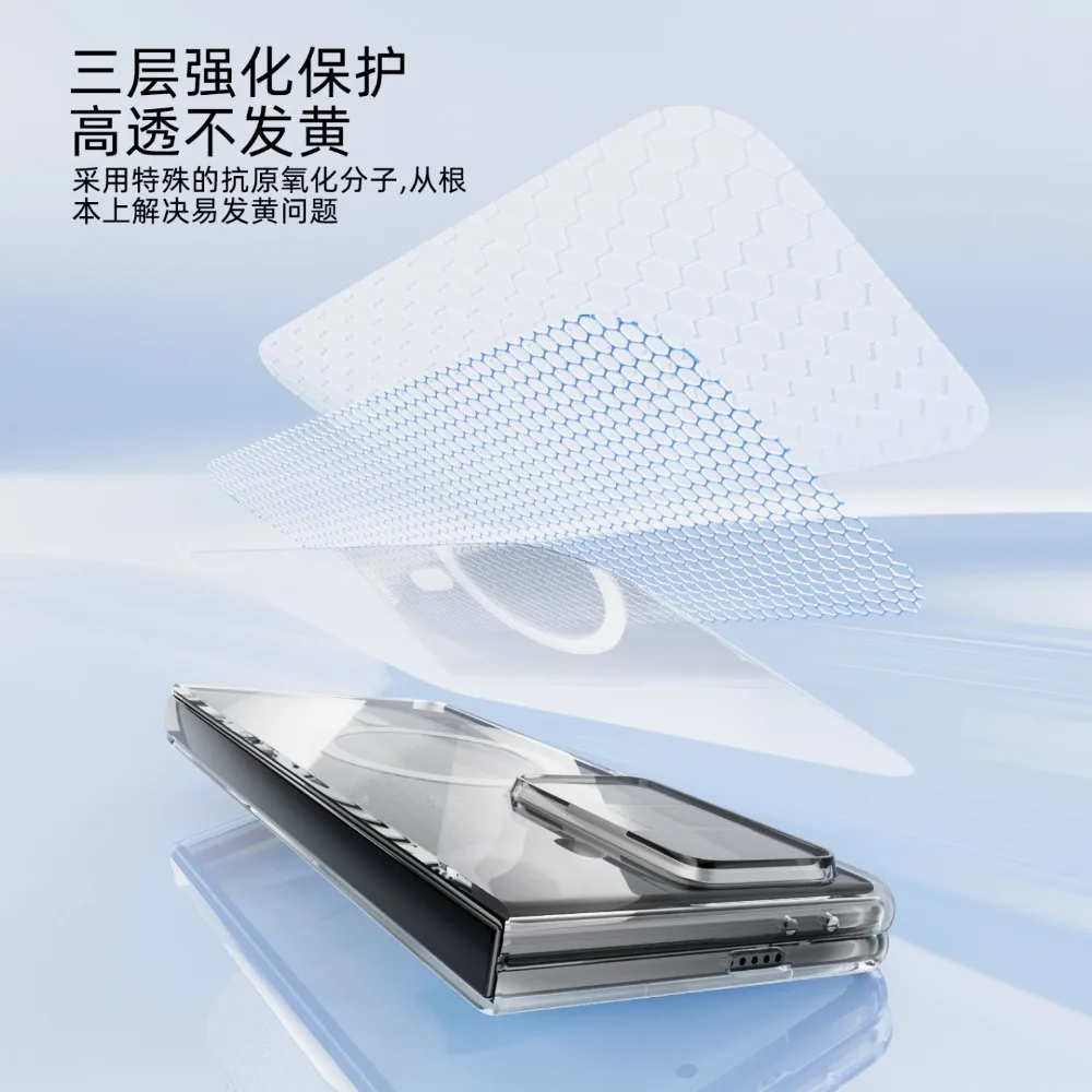 Enhanced Clear Magnetic Shockproof Phone Case with Full Hinge Protection