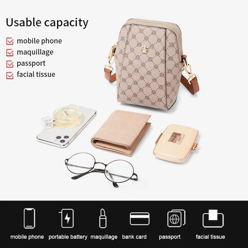 PVC Leather Women's Cellphone Bag Vintage Crossbody Shoulder Bags New Design Girl's Phone Pocket Lady Mini Messenger Purse Women shoulder bag