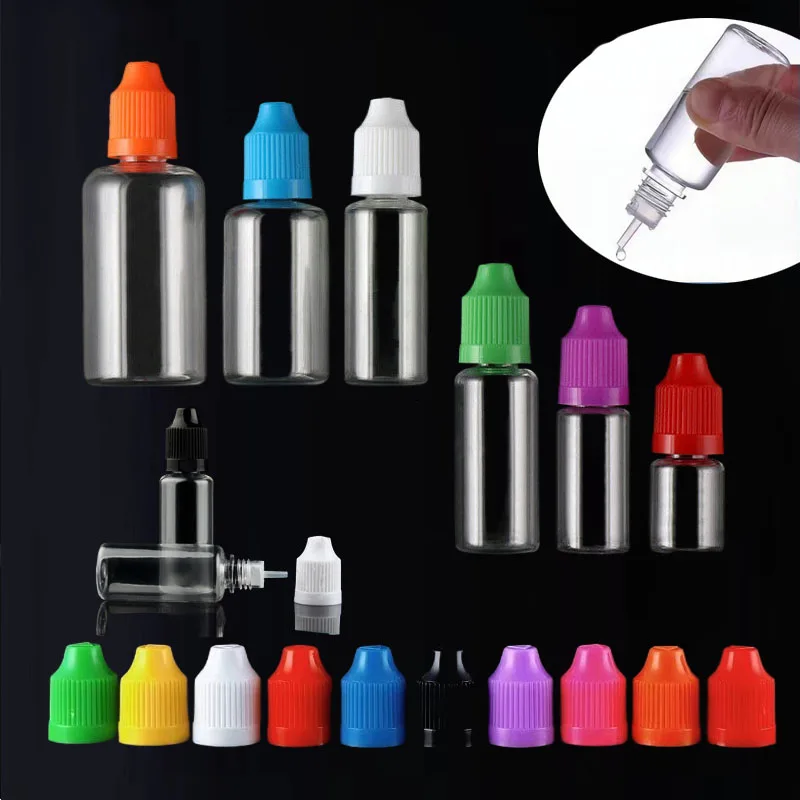 

50Pcs Empty 3/5/10/15/20/30/50/100/120ml Refillable PET Plastic Dropper Bottle E Eye Liquid Dispensor Vape Oils Drop Containers