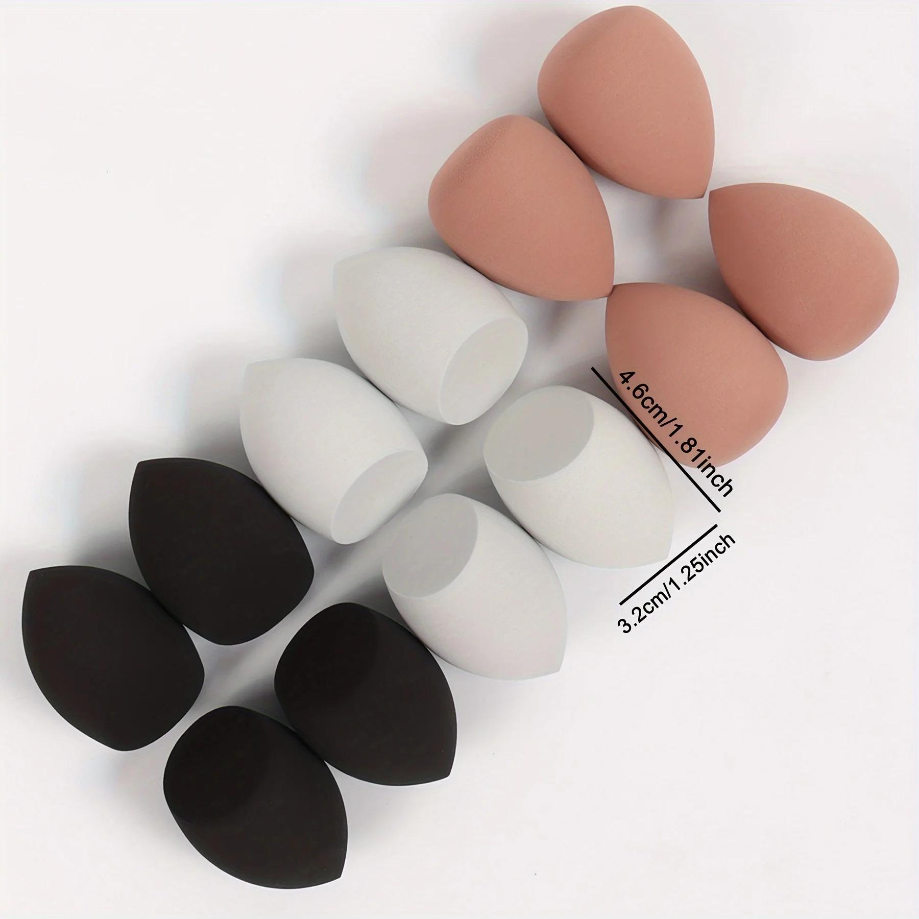 12 pieces latex free hydrophilic polyurethane beauty sponge set multi-color makeup mixing sponge, suitable for liquid and cream