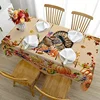Thanksgiving Turkey Rectangle Tablecloths Autumn Pumpkin Flowers Maple Leaf Table Cover Kitchen Holiday Party Dining Table Decor 3