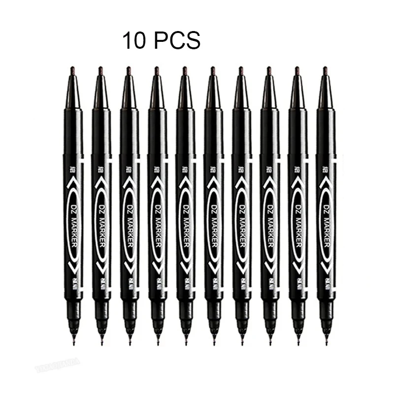 Dual-Tip Permanent Marker Pens for Versatile Use on Various Surfaces