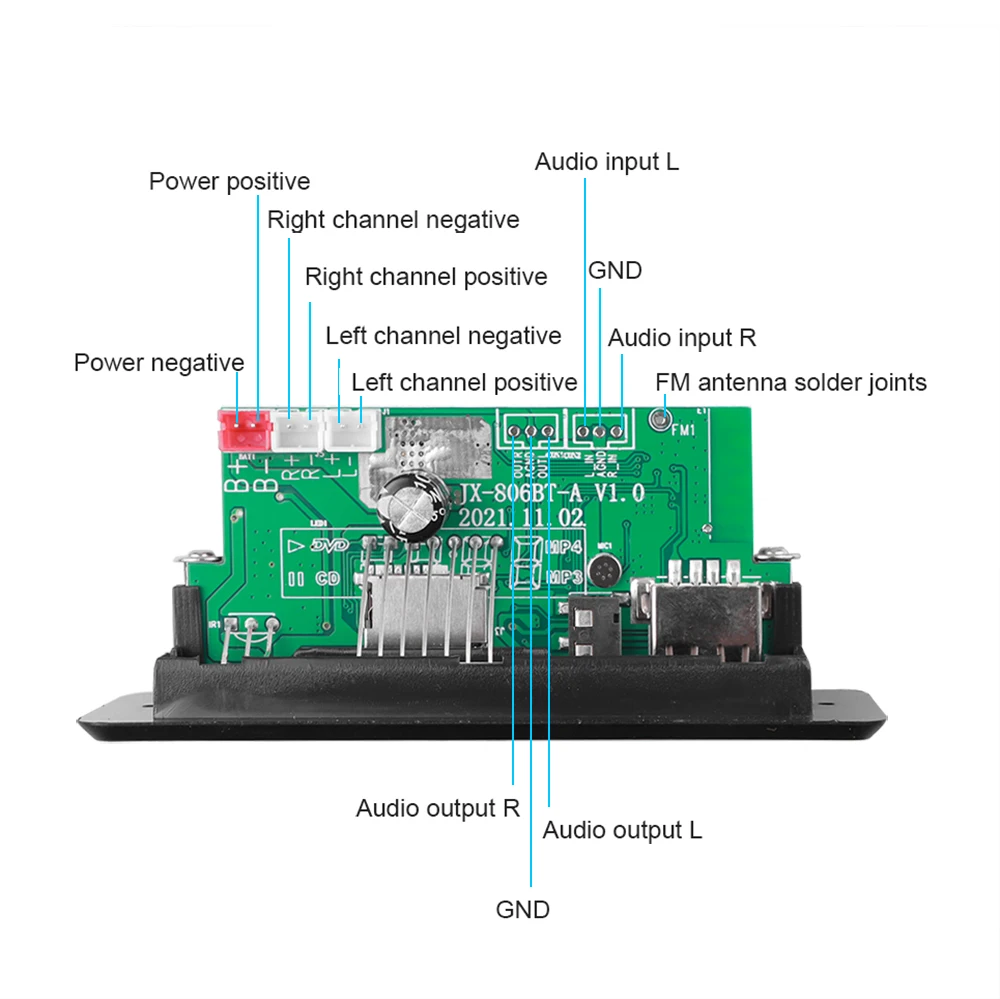 samsung mp3 player Kebidu 2*40W Amplifier MP3 Player Module Bluetooth 5.0 Decoder Board 5V-26V 80W Amplifier Car FM Radio Module mp3 players best mp3 player