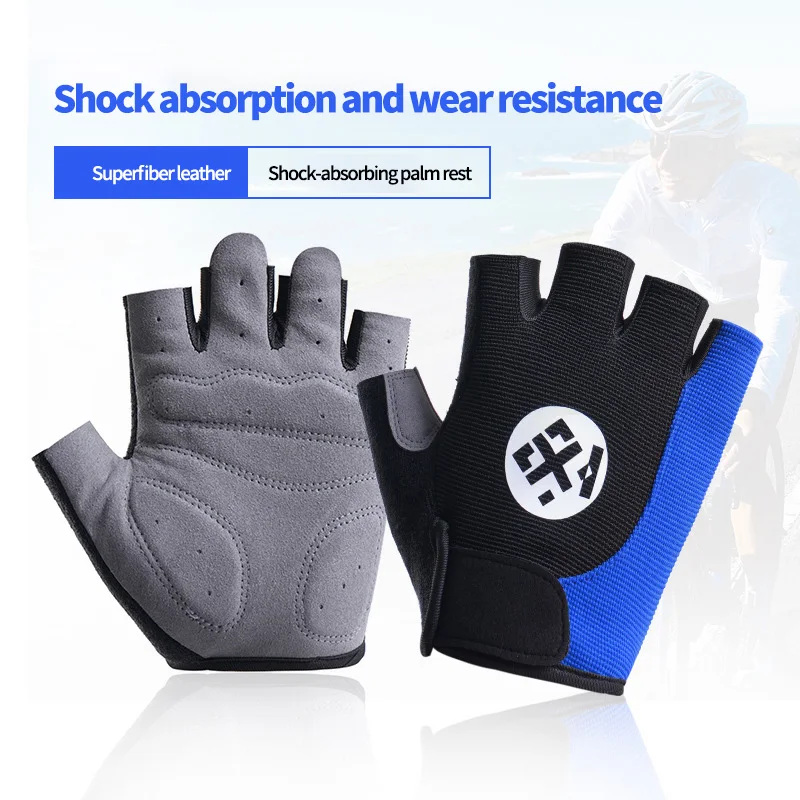 Padded Half Finger Anti-Slip Cycling Gloves - Breathable and Shock-Absorbing Design for Enhanced Comfort