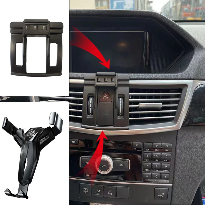 

Car Phone Holder For Mercedes-Benz E Class E200 E300 W212 2010 2011 2012 Fixed Bracket Stand Mobile Gravity Linkage