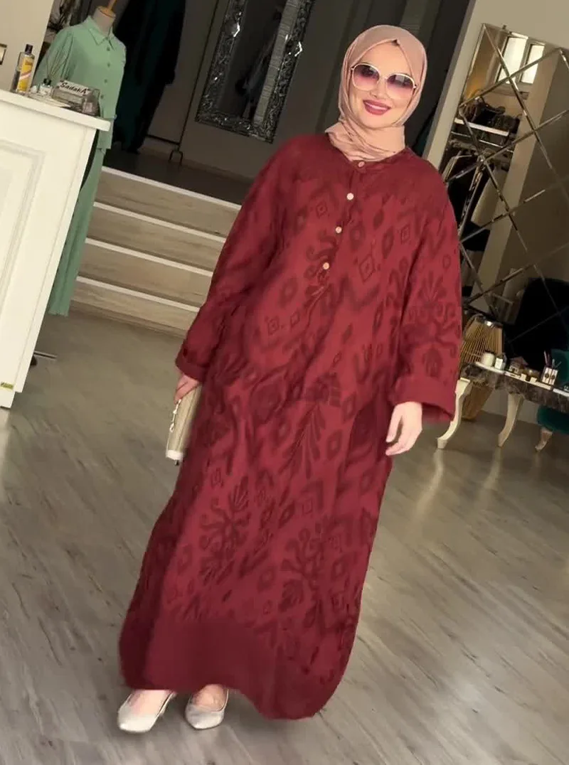 رمضان عيد المرأة المسلمة طباعة فستان جلابية العربية رداء طويل عباية دبي السعودية فيستدوس المغرب قفطان عبايات فساتين متواضعة