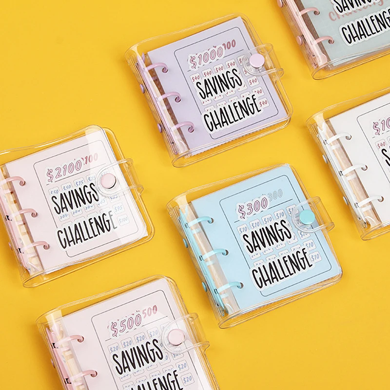 Mini Binder Savings Challenge Mini $300 500 1000 2100 Saving Binder Envelope Challenge Loose-Leaf Binder Money Organizer Planner 4
