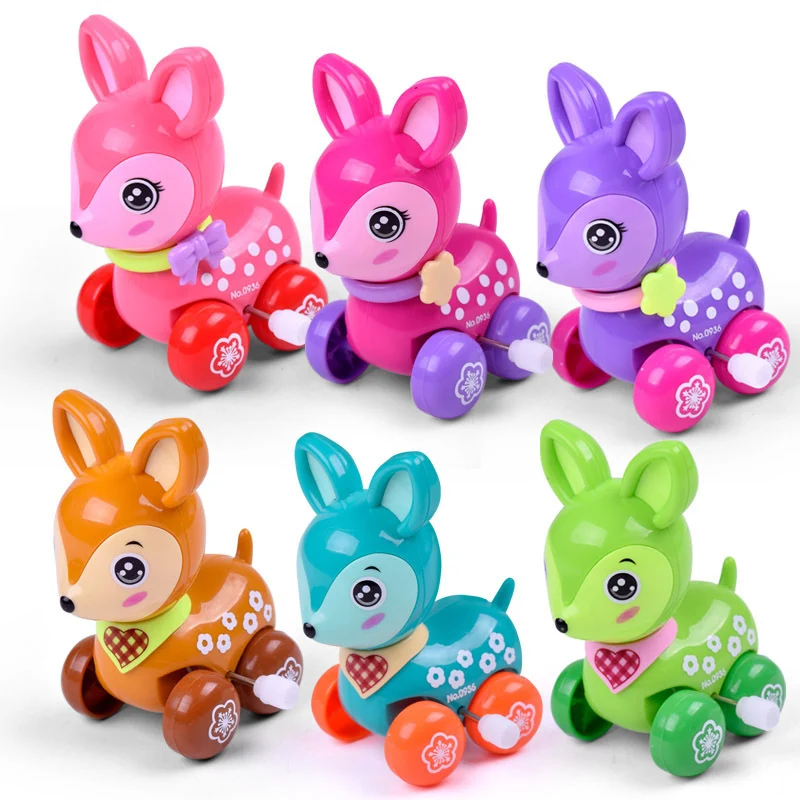 

1Pcs New Kid Deer Running Clockwork Spring Toy Funny Colorful Clockwork Toy Baby Wind Up Toy Baby Toddler Toys Birthday Gift