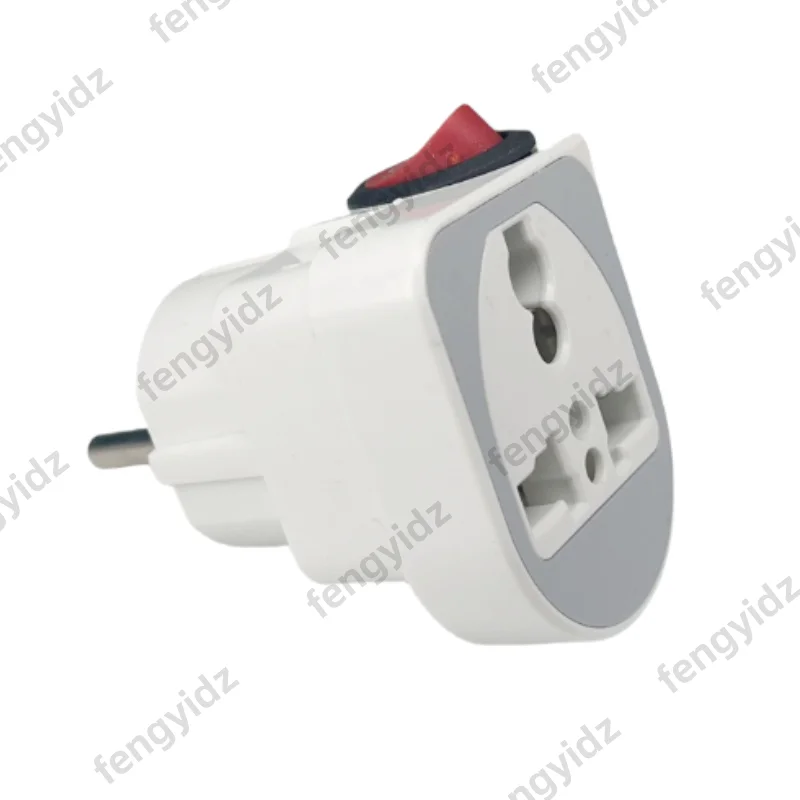 Fengyi Schuko 접지 남성 플러그 스위치 전기 여행 플러그 변환기 AC100 250V 10A/16A 플러그 및 소켓 스위치 켜기/끄기