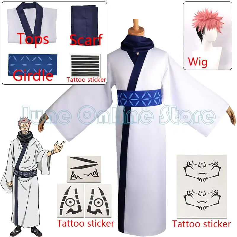 

Anime Jujutsu Kaisen Ryomen Sukuna Japan Kimono Uniform Outfits Cosplay Costume Christmas Carnival Pu 'er Festival Party Gifts