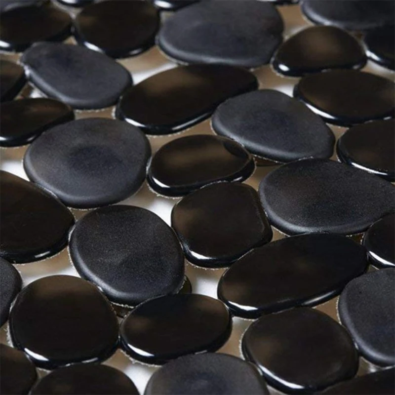 

Shower Mat with Suction Black PVC Bath Mat for Bathroom Kitchen