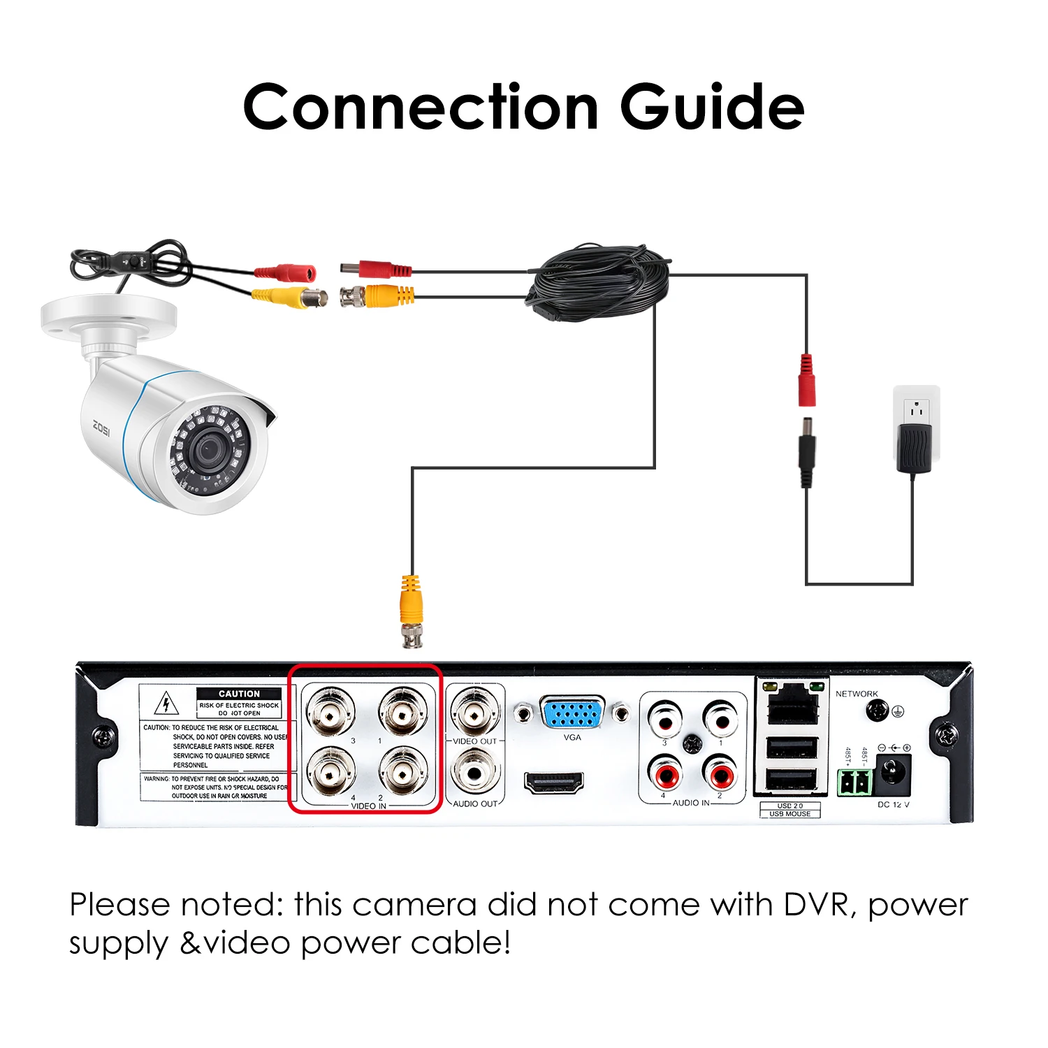 ZOSI 2MP CCTV Security Camera 1080P HD 4-in-1 AHD TVI CVI CVBS Weatherproof Home Video Surveillance Camera for DVR System 5