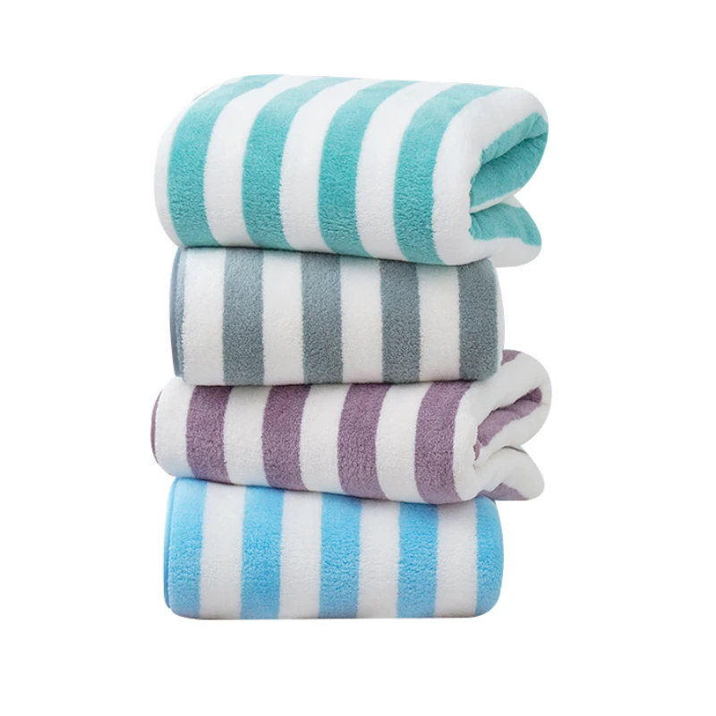 Stripe Microfiber Towel Bathroom Set Super Absorbent Soft Bath Towels Large Size for Women Shower Wrap 70x140cm