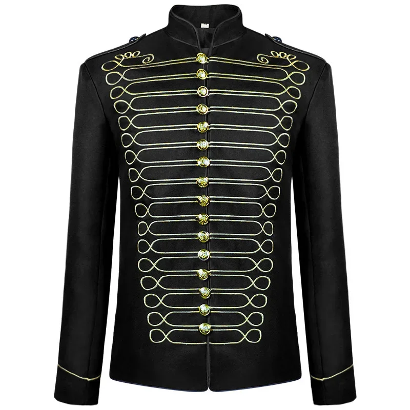 Black-gold/Silver Halloween Blazer Jacket for Men and Women medieval Court Dress Vintage Gothic Steam Drummer Costume blazer jacket