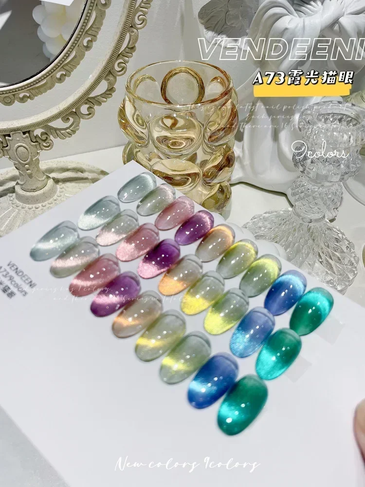 

Nail Gel Polish 9D Jade Cat Eye Magnet Hybrid Varnish Semi Permanent Summer Magnetic Lacquer Primer Nail Art Gel Varnish