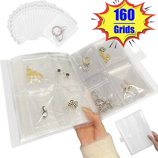 Wholesale Transparent PVC Jewelry Organizer Storage Book with 160 Slots 