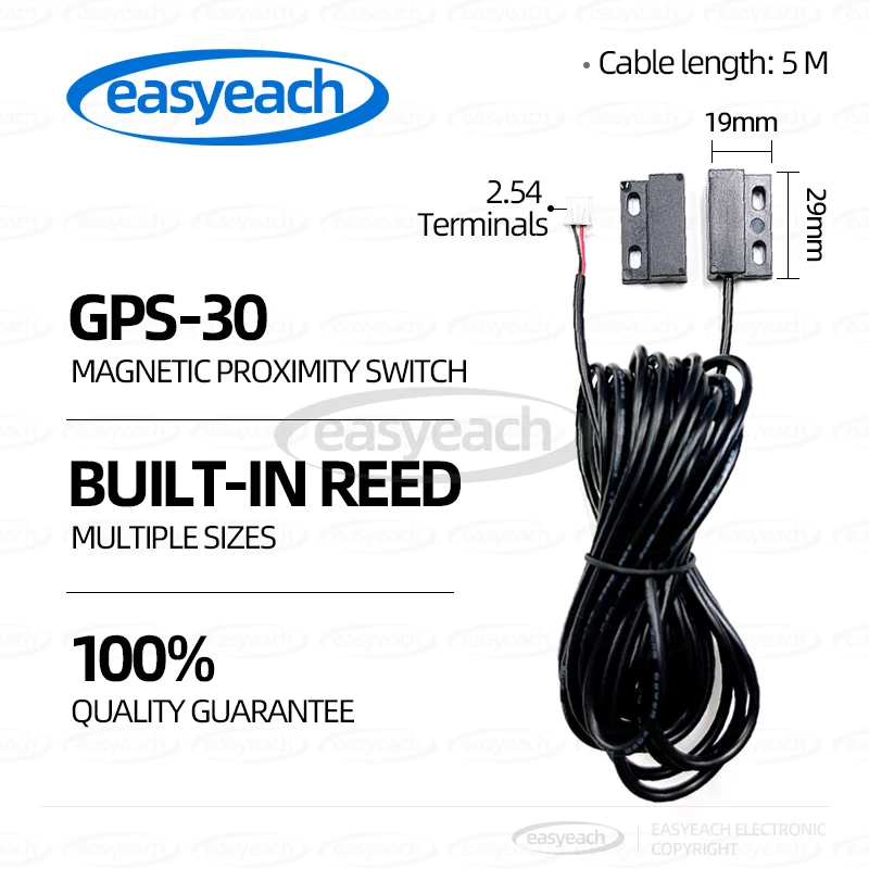 GPS-30 Porta cablata 5m Sensore NdFeB Sensore magnetico Interruttore Porta in ferro Rilevatore aperto Garage Interruttore porta avvolgibile Impermeabile esterno - immagine 2