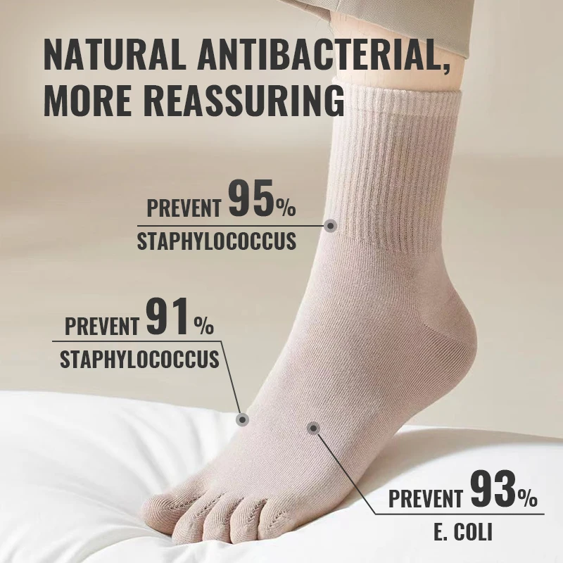 Men Five Finger Long Socks Set 5Pairs Lycra Band Deodorant Antibacterial Sports Split Toe Casual Pure Cotton sports socks cotton socks sports stockings casual socks athletic socks gym socks cotton blend socks