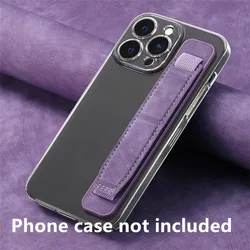 Universal Self - Adhesive Leather Phone Kickstand and Wristband (Purple)