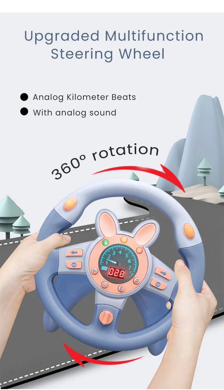 Elektrische Simulation Lenkrad Spielzeug Mit Licht Und Sound Pädagogisches Kinder  Co-Pilot Kinder Auto Spielzeug Vocal Spielzeug Geschenk