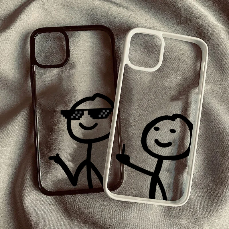 Charming Stick Figure Clear Phone Case