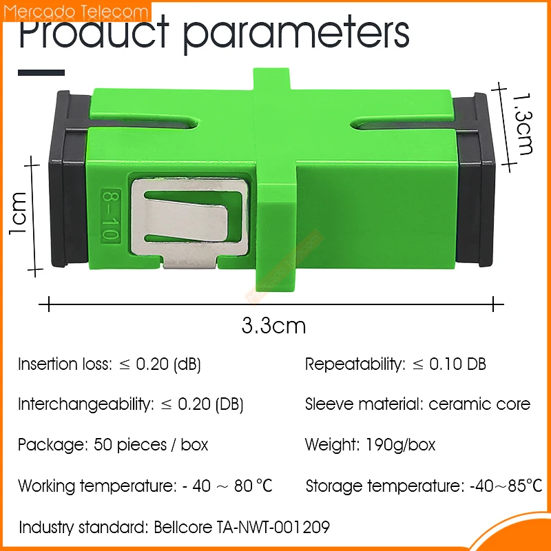10PCS/bag Fiber Optic Connector Adapter SC/UPC SM Flange Singlemode Simplex SC-SC APC Coupler Brazil fiber optic adapter