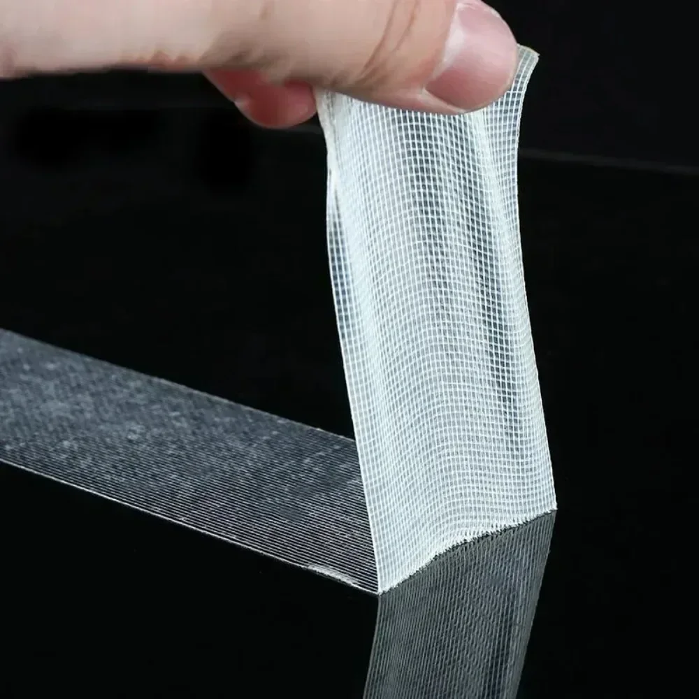 Strong Double Sided Cloth Base Tape double sided adhesive tape double sided tape adhesive cloth tape adhesive tape waterproof tape waterproof sealing tape 20/5M Translucent Mesh Waterproof Super Fixation Traceless High Viscosity Carpet Adhesive