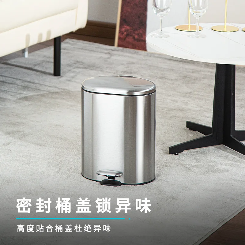 

Silent descent pedal trash can stainless steel trash can home storage and sorting bucket manufacturers